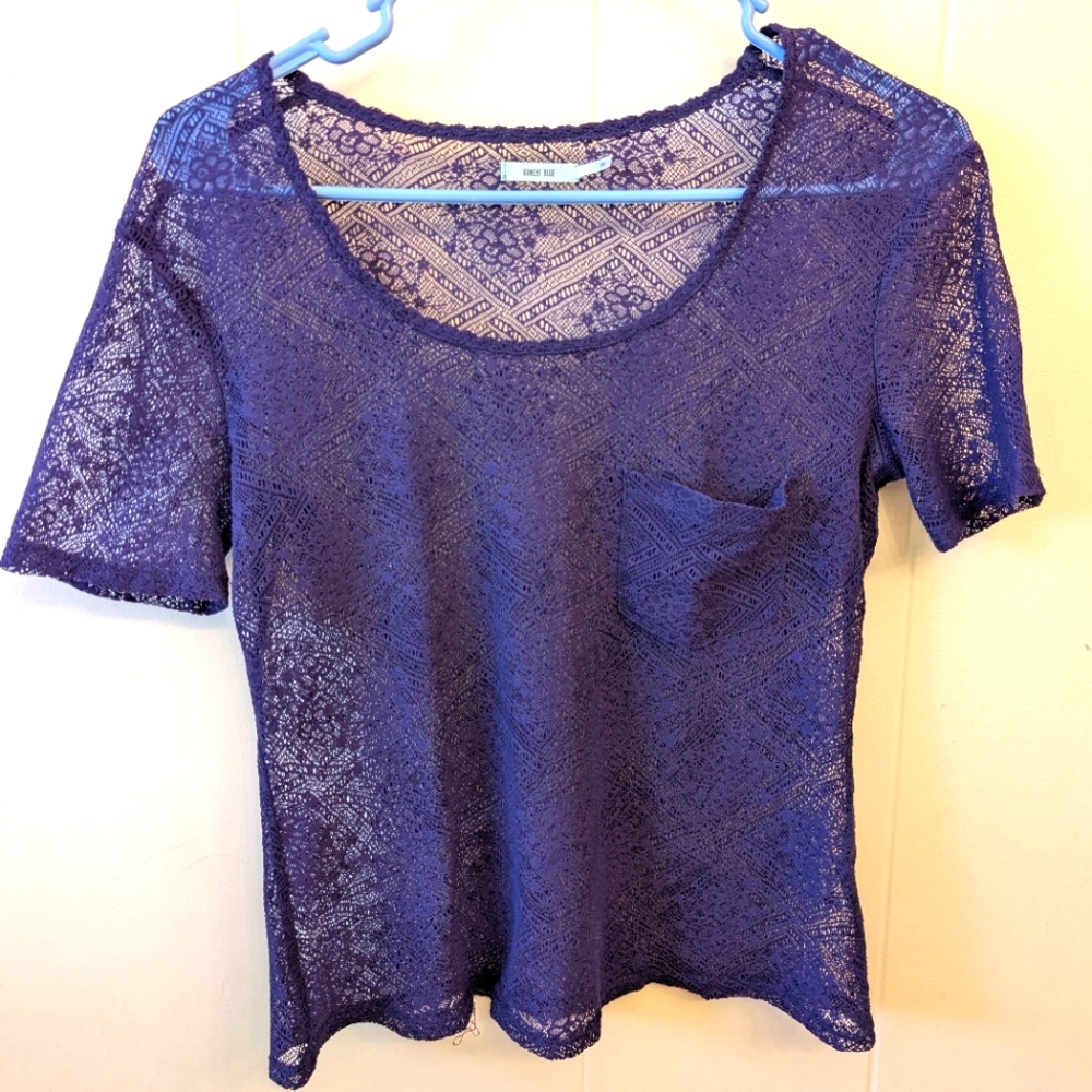 Purple 💜 Short Sleeve Lace Blouse